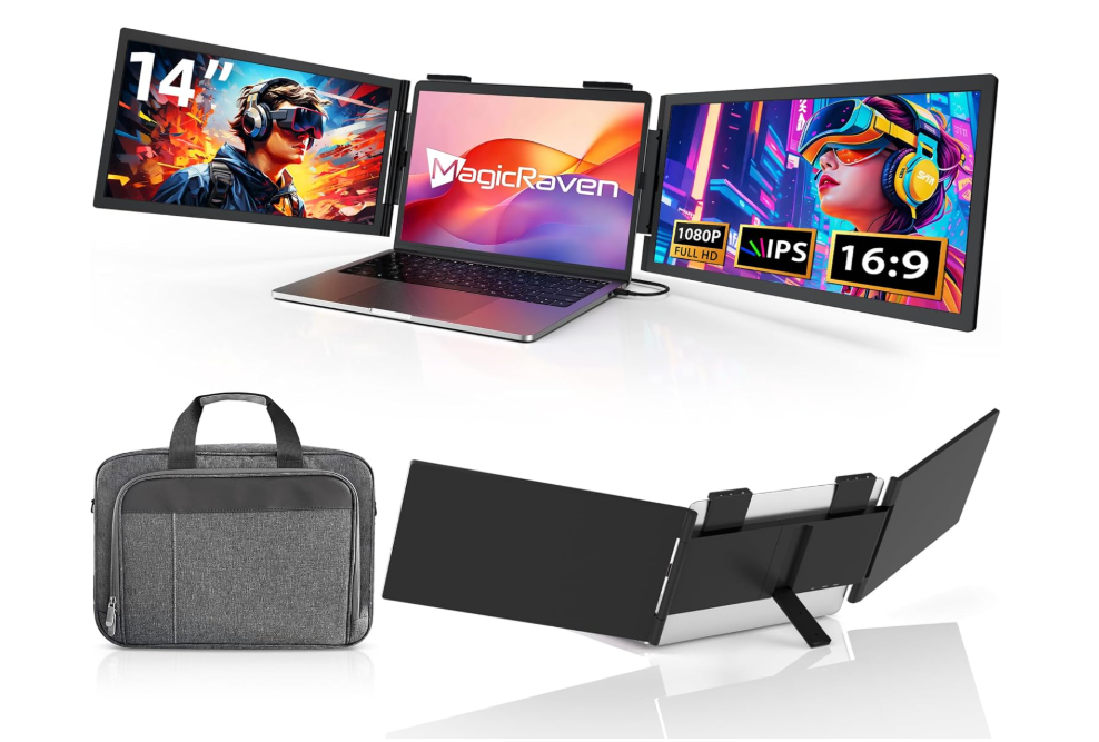 Draagbare Dubbele Monitor – Laptop Schermuitbreiding – Tweede Beeldscherm – Mobiele Monitor – USB-C Monitor – 14 Inch Full HD IPS – 270° Draaibaar & Lichtgewicht 1,5 kg