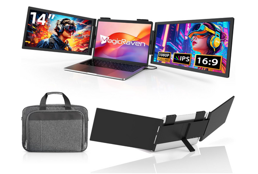 Draagbare Dubbele Monitor – Laptop Schermuitbreiding – Tweede Beeldscherm – Mobiele Monitor – USB-C Monitor – 14 Inch Full HD IPS – 270° Draaibaar & Lichtgewicht 1,5 kg
