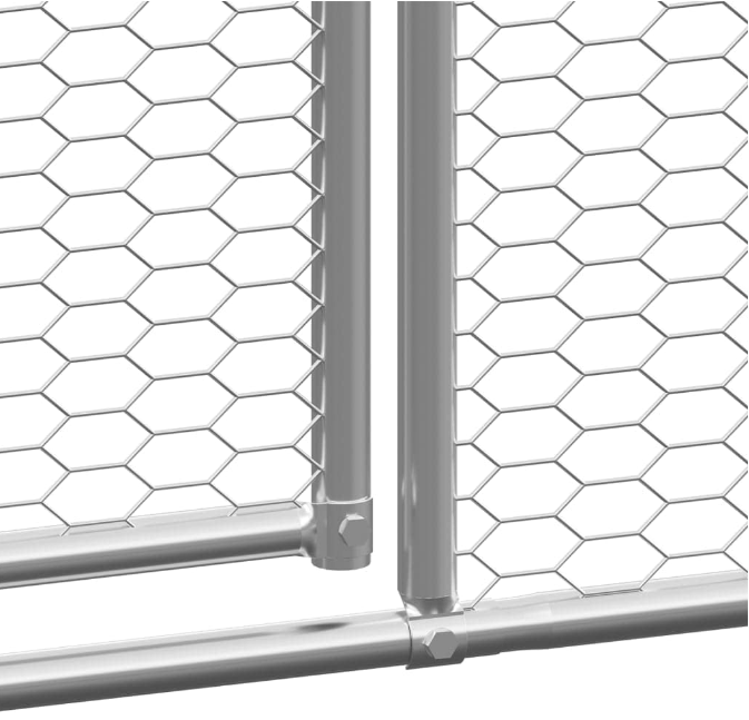 Kippenverblijf – Kippenhok – Kippenren – Buitenren – Kippenkooi – 2x4x2 m – Gegalvaniseerd Stalen Frame – Water- en UV-bestendig Dak