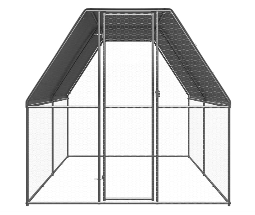 Kippenverblijf – Kippenhok – Kippenren – Buitenren – Kippenkooi – 2x4x2 m – Gegalvaniseerd Stalen Frame – Water- en UV-bestendig Dak