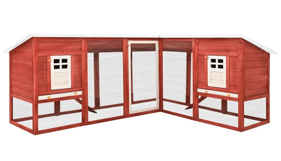 Konijnenhok – Konijnenren – Knaagdierenhok – Dierenhok – Konijnenkooi – Ruim 250x192x105 cm – Gemaakt van Solide Vurenhout