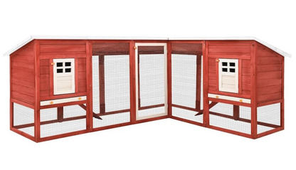 Konijnenhok – Konijnenren – Knaagdierenhok – Dierenhok – Konijnenkooi – Ruim 250x192x105 cm – Gemaakt van Solide Vurenhout