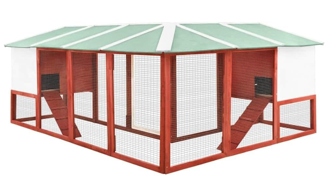 Konijnenhok – Konijnenren – Knaagdierenhok – Dierenhok – Konijnenkooi – Ruim 250x192x105 cm – Gemaakt van Solide Vurenhout