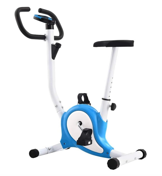 Hometrainer – Fitnessfiets – Trainingsfiets – Indoorfiets – Spinningfiets – Bandweerstand – Verstelbaar Zadel – Blauw – Compact & Stil