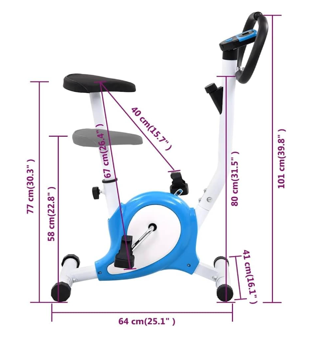 Hometrainer – Fitnessfiets – Trainingsfiets – Indoorfiets – Spinningfiets – Bandweerstand – Verstelbaar Zadel – Blauw – Compact & Stil