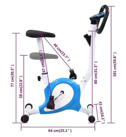 Hometrainer – Fitnessfiets – Trainingsfiets – Indoorfiets – Spinningfiets – Bandweerstand – Verstelbaar Zadel – Blauw – Compact & Stil