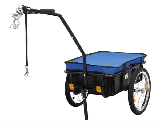 Fietskar – Fietsaanhanger – Transportkar – Handkar – Fietsaanhanger Blue – Maximaal 50 kg – Opvouwbaar Met Pneumatische Wielen