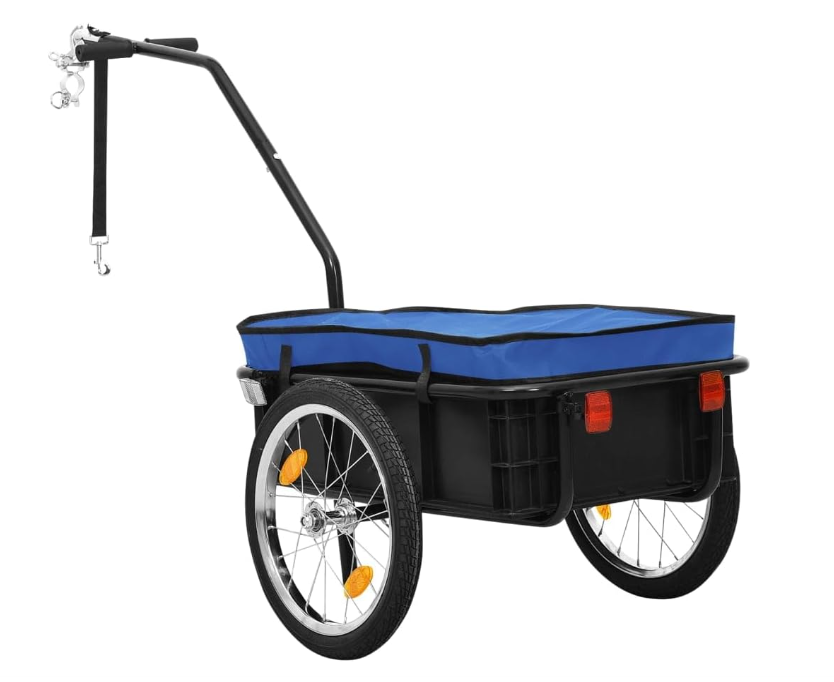 Fietskar – Fietsaanhanger – Transportkar – Handkar – Fietsaanhanger Blue – Maximaal 50 kg – Opvouwbaar Met Pneumatische Wielen