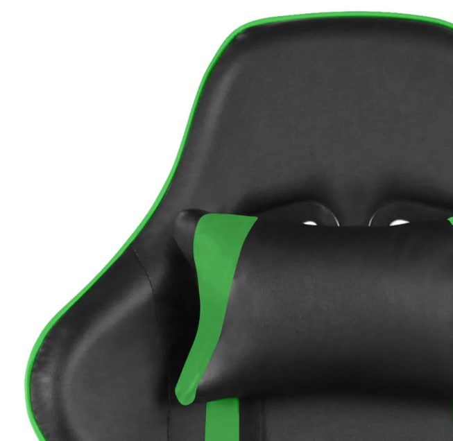Gamingstoel – Bureaustoel – Gamestoel – Computestoel – Draaistoel – Ergonomisch Ontwerp – Uittrekbare Voetensteun – Zwart Groen PVC