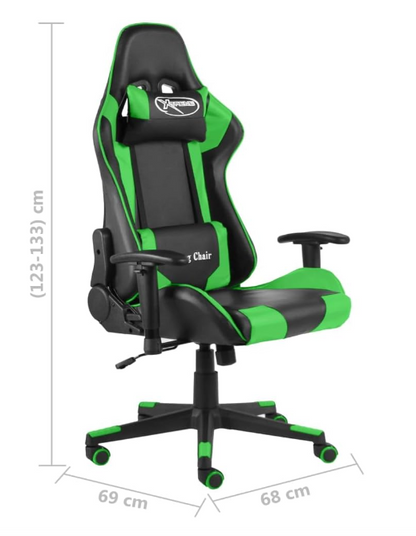 Gamingstoel – Bureaustoel – Gamestoel – Draaistoel – Werkstoel – Groen – Verstelbare Hoogte – Ergonomisch Comfort