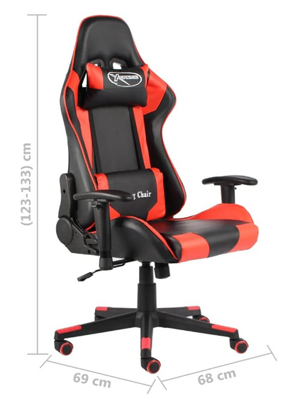 Gamingstoel – Bureaustoel – Gamerstoel – Bureaustoel – Draaistoel – Ergonomisch Design – Verstelbare Hoogte – Rood Zwart PVC