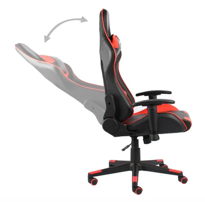 Gamingstoel – Bureaustoel – Gamerstoel – Bureaustoel – Draaistoel – Ergonomisch Design – Verstelbare Hoogte – Rood Zwart PVC