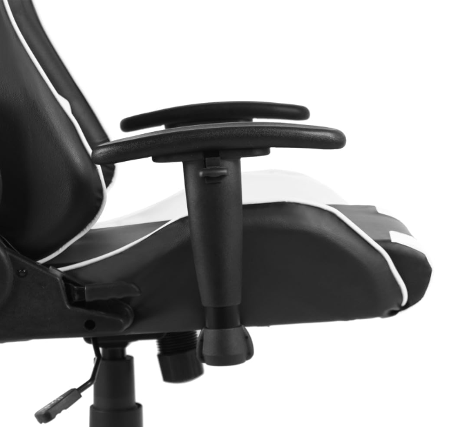 Gamingstoel – Bureaustoel – Gamestoel – Draaistoel – Comfi Stoel – Ergonomische Witte PVC Bekleding – Verstelbare Hoogte & Rugleuning