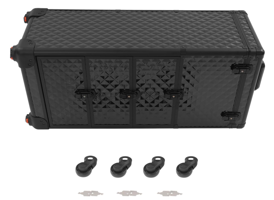 Make-Upkoffer – Make-Up Trolley – Beautycase – Cosmetica Koffer – Visagiekoffer – Aluminium – Uitklapbaar Met Slot En 4 Wieltjes