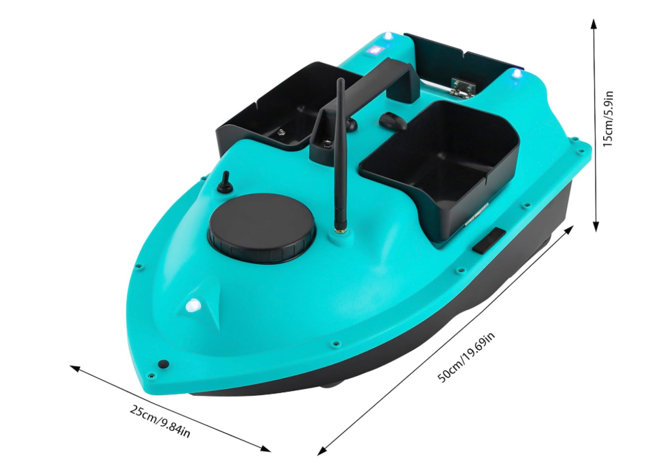 Voerboot – Lokboot – Voerboot Met Afstandsbediening – Voederschip – Karpervoerboot – Blauw – 52W Dubbele Motor – 600m Bereik Met GPS