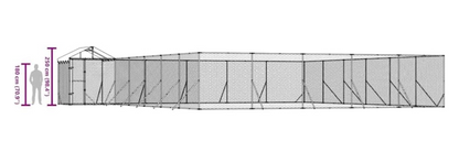 Hondenren – Buitenren – Huisdierenren – Kennel – Kippenren – Gegalvaniseerd Staal – Groot 12x12x2,5 m – Water- En UV-Bestendig Dak – Vergrendelbare Deur