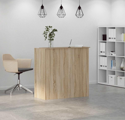 Balie – Receptiebalie – Baliesysteem – Balietafel – Baliekast – Sonoma Eiken – Hout – 100x50x103,5 cm – Stevig En Duurzaam – Ruime Opbergruimte
