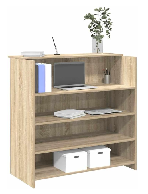 Balie – Receptiebalie – Baliesysteem – Balietafel – Baliekast – Sonoma Eiken – Hout – 100x50x103,5 cm – Stevig En Duurzaam – Ruime Opbergruimte