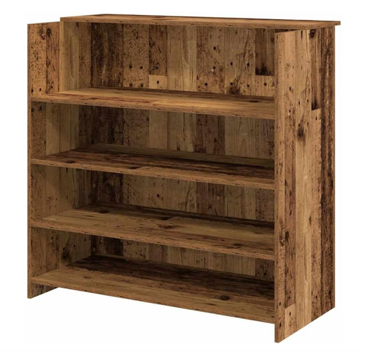 Receptiebalie – Ontvangstbalie – Kantoorbalie – Balie – Salonbalie – 100x50x103,5 cm – Duurzaam Bewerkt Hout – Ingebouwde Opbergruimte