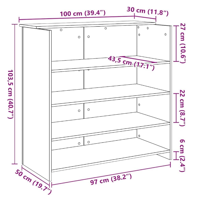 Receptiebalie – Ontvangstbalie – Kantoorbalie – Balie – Salonbalie – 100x50x103,5 cm – Duurzaam Bewerkt Hout – Ingebouwde Opbergruimte