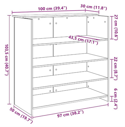 Receptiebalie – Ontvangstbalie – Kantoorbalie – Balie – Salonbalie – 100x50x103,5 cm – Duurzaam Bewerkt Hout – Ingebouwde Opbergruimte