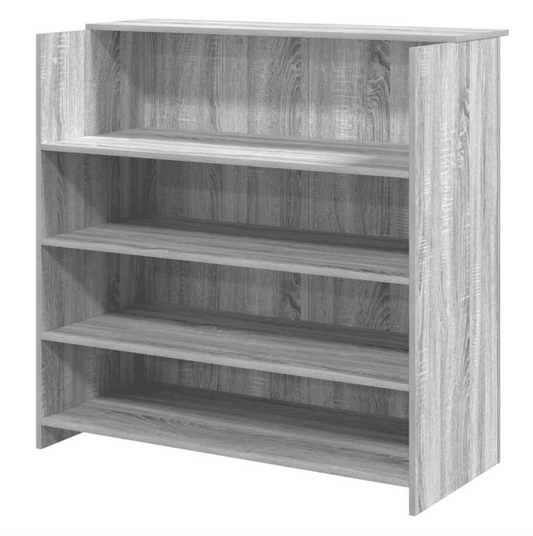 Balie – Receptiebalie – Ontvangstbalie – Kassa Balie – Salonbalie – Grijze Sonoma Eiken Look – Compact 100x50x103,5 cm – Duurzaam Verwerkt Hout