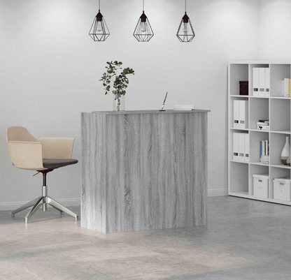 Balie – Receptiebalie – Ontvangstbalie – Kassa Balie – Salonbalie – Grijze Sonoma Eiken Look – Compact 100x50x103,5 cm – Duurzaam Verwerkt Hout