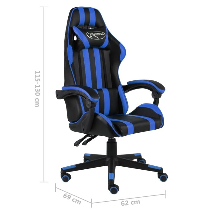 Ergonomische Bureaustoel – Gaming Stoel – Office Chair – Zwarte Bureaustoel – Kunstleer Stoel – Verstelbare Zithoogte – 360 Graden Draaibaar