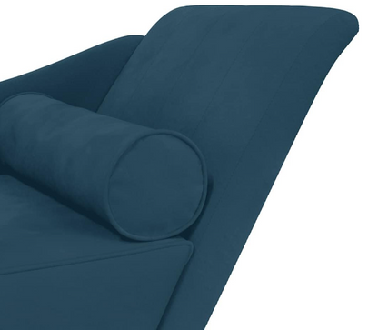 Chaise Longue – Lounge Sofa – Bank – Daybed – Relaxstoel – Velvet Blauwe Fluwelen Bekleding – Comfortabele Veerkrachtige Kussens