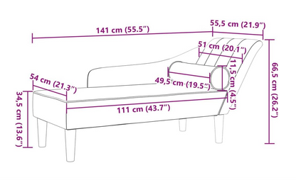 Chaise Longue – Lounge Sofa – Bank – Daybed – Relaxstoel – Velvet Blauwe Fluwelen Bekleding – Comfortabele Veerkrachtige Kussens