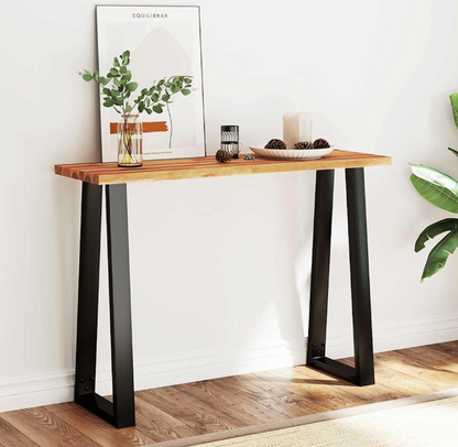 vidaXL Wall table with natural edge 110x35x80 cm solid acacia wood