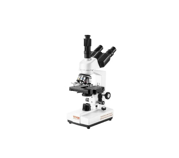 Vevor - Digital microscope - Lab microscope - Compound binocular microscope - 40X-2500X - with LED illumination - Metal base - White