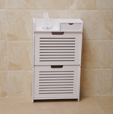 Shoe cabinet - Shoe rack - Shoe bench - Entrance shoe cabinet - Narrow shoe cabinet - Folding shoe rack - PVC shelf shoe organizer - White