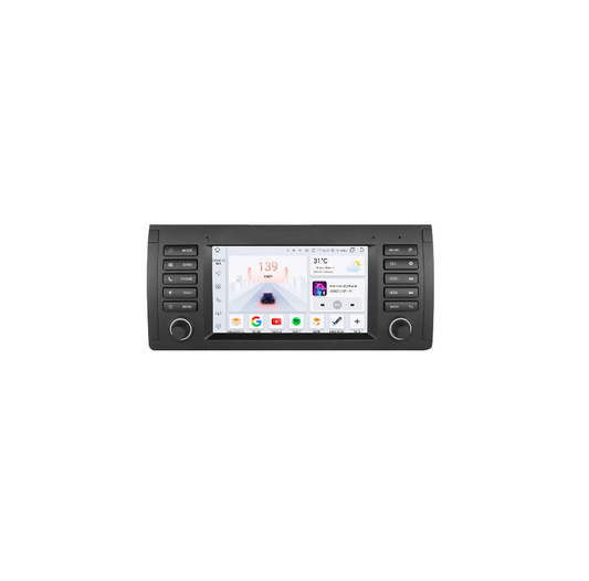 CarPlay - Multimedia Car Radio - Car CarPlay Screen - Car Radio - Android Car Multimedia - Car Radio - Multimedia Video Player for BMW 5 E39 E53 X5 1995-2001 2002 2003 2004 2005 2006 - 8Core - 8G - 128G