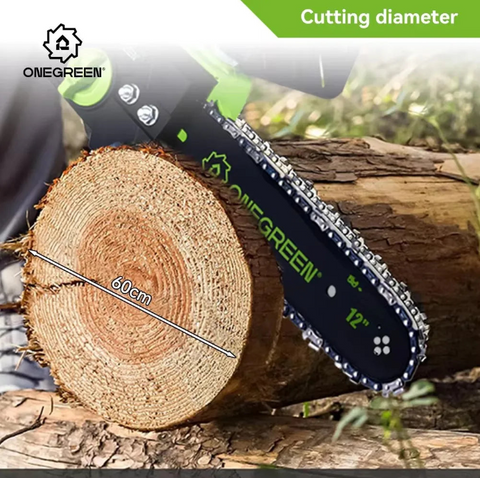 Elektrische Kettingzaag - Accu Kettingzaag - 6000W - 18V - 20000rpm- Tuinboom snoeigereedschap - 15m/s - 12 Inch - 2 Batterij - Snijbreedte 60cm - QUORE