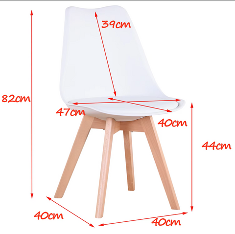 Chair - Dining Chairs - Dining Chairs Set of 6 - Nordic Medieval Dining Chairs - Padded Seat - Beech Legs - White