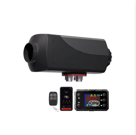 Diesel luchtverwarmer - Luchtverwarmer Standkachel - dieselkachel -  5-8KW - 12V -  Met BT - Koolstofzwart