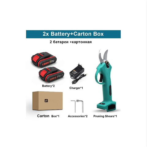 Elektrische Snoeischaar - Snoeischaar - Accu snoeischaar - Schaar Elektrisch -Cordless Pruning Shears - 2 Batterijtype 1 - 500W - 9000mAH - Groen