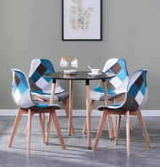 Chair - Dining Chairs - Dining Chairs Set of 4 - Scandinavian Medieval Style - Patchwork Frabic - 86*46*47cm - Blue