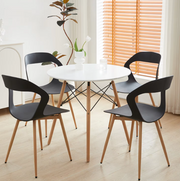 Chair - Chairs Dining Chairs - Set of 4 Chairs - Hollow Dining Chairs - Modern &amp; Simple - Household Stool with Backrest - Scandinavian Negotiation Chair - Plastic Chair - Backrest Height &lt;125mm/12.cm - Black