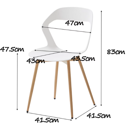 Stoel - Stoelen Eetkamerstoelen - Set van 4 Stoelen - Holle Eetkamerstoelen - Modern & Eenvoudig - Huishoudelijke Kruk met Rugleuning - Scandinavische Onderhandelingsstoel - Plastic Stoel - Rugleuning hoogte <125mm/12.cm - Wit - QUORE