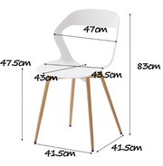 Chair - Chairs Dining Chairs - Set of 4 Chairs - Hollow Dining Chairs - Modern &amp; Simple - Household Stool with Backrest - Scandinavian Negotiation Chair - Plastic Chair - Backrest Height &lt;125mm/12.cm - White