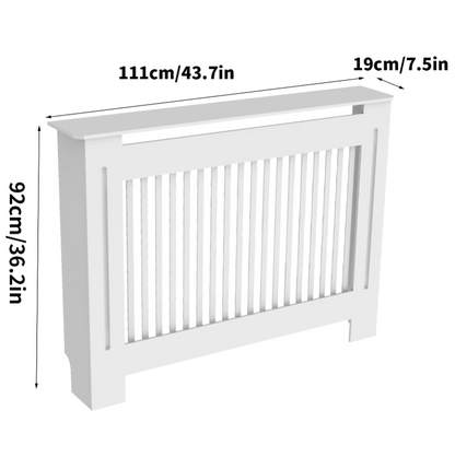Radiatorombouwen - Radiatorbekleding - Woonkamer Meubels - Moderne Minimalistische Stijl - Verticaal - Medium - Buitenkant 111x19X92cm/43.7x7.5x36.2inch - Binnenkant 104x17.3x91cm/40.94x6.81x35.8inch - Wit - QUORE