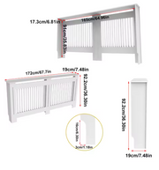 Radiatorombouwen - Radiatorbekleding - Woonkamer Meubels - Moderne Minimalistische Stijl - Verticaal - XL - Buiten 172x19x92.2cm/67.7x7.4x36inch - Binnen 165x17.3x91cm/64.96x6.81x35.83inch - Wit