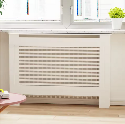Radiatorombouwen - Radiatorbekleding - Woonkamer Meubels - Moderne Minimalistische Stijl - Horizontaal - Medium - Buitenkant 111x19X92cm/43.7x7.5x36.2inch - Binnenkant 104x17.3x91cm/40.94x6.81x35.8inch - Wit - QUORE
