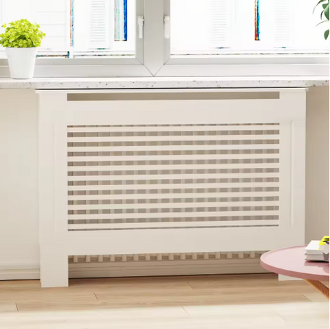 Radiatorombouwen - Radiatorbekleding - Woonkamer Meubels - Moderne Minimalistische Stijl - Horizontaal - Medium - Buitenkant 111x19X92cm/43.7x7.5x36.2inch - Binnenkant 104x17.3x91cm/40.94x6.81x35.8inch - Wit
