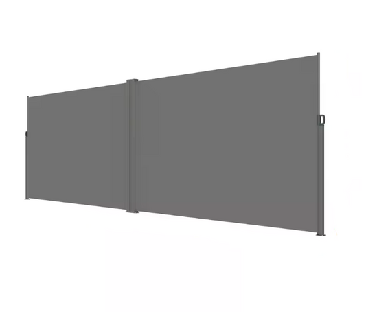 Wind screen - Side screen - Retractable Side screen for Outdoors - Waterproof - Polyester - Privacy Screen - PU coating - UV 30+ Sun protection - Wind screen and room divider - 200X600cm - Gray