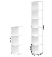 Freestanding Bookcase - Storage Cabinet - Storage Rack - High Shelf Cabinet - Standing Cabinet - 7 Levels - Flexible Layout - Durable &amp; Sturdy - 30x189.5x28cm - White