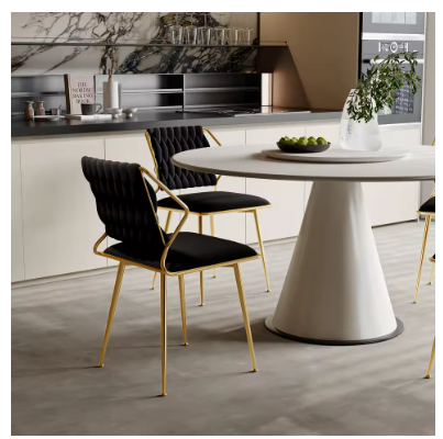 Fluwelen Eetkamerstoel - Set van 2 - Gestoffeerde Stoel - Vergulde Poten - 77x43x44cm