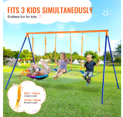 Swing - 2 Persons - Steel, Oxford - 185x216x180 cm